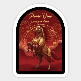 Year of the Horse Courage & Honor Chinese Zodiac 2026 Lunar New Year Sticker
